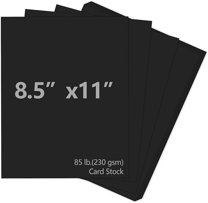 Joyberg Black Cardstock 8.5 x 11, 230gsm Cover Cardstock Paper, 85 Lb Heavy Card Stock for Printer, Card Stock Paper for Invitations, Scrapbooking, Crafts, Diy Cards, Decoration, Drawing (30 Sheets)