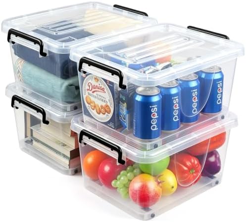 NUMIFUN 15QT Storage Bins with lids, Stackable Space Saver for Family