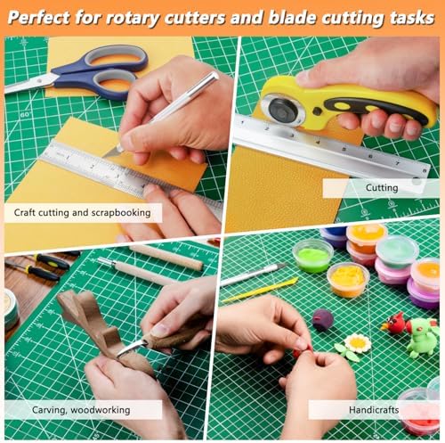 Ecraft 2-Pack 24"x36" Self-Healing Sewing Mat: Large Double-Sided Green 5-Ply Hobby Mat, A1 Rotary Cutting Mat for Sewing, Quilting & Fabric Crafts