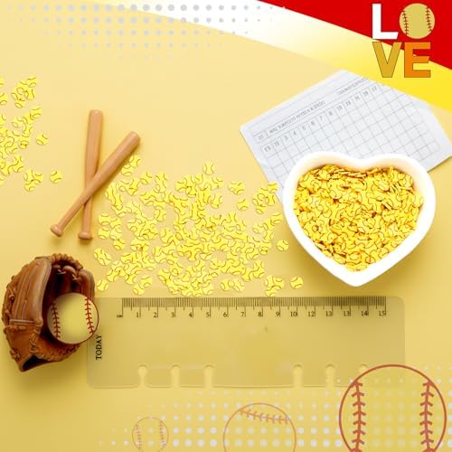 Weysat 60g Mini Softball Clay Slices, 0.2 Inch Softball Confetti Pieces
