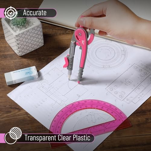 Mr. Pen- Geometry Compass and Protractor Set, 6 Inch Compass