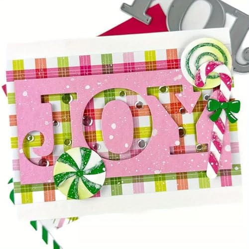 Lapoo Christmas Metal Cutting Die for Scrapbooking, 3D Backgrounds Frame Cutting Dies DIY Album Card Making Decor Paper Metal Die Cuts Party Wedding Decorations (Candy & Walking Sticks 4.1 x 3.4 in)