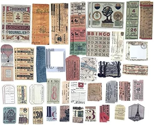 Esweny 200 Pieces Vintage Ephemera Scrapbooking Supplies Pack for Journaling, Decoupage Paper Scrapbook Stickers Kit for Junk Journal Planners Collage Craft Notebooks Album (Word Memory)
