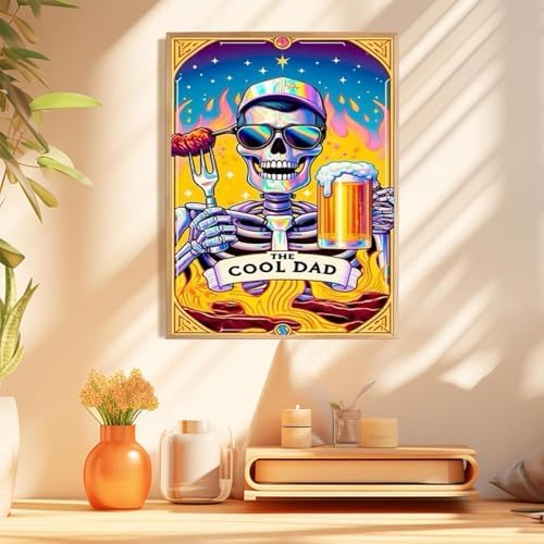 Cool Diamond Art Kits for Adults, Skull Diamond Painting Kits 12x16 Inch | Diamond Painting Kits for Adults Beginners, Gem Art, 5D Full Drill, DIY Arts and Crafts for Gift Home or Decor