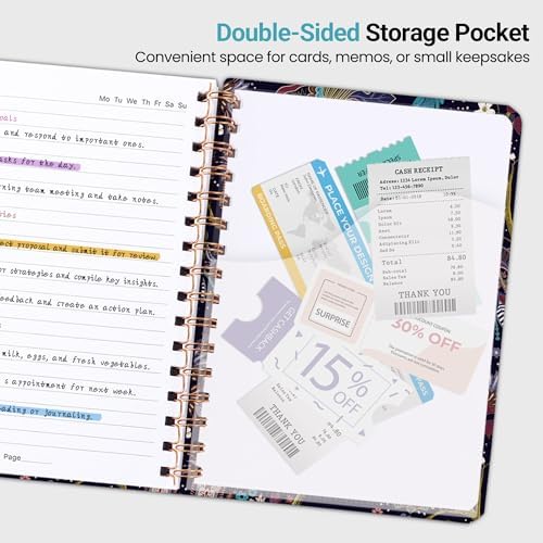 Lined Spiral Journal Notebook, A5 College Ruled Notebook for Note-Taking