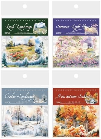 80 Pcs Dreamy Atmosphere Landscape PET Stickers for Scrapbooking