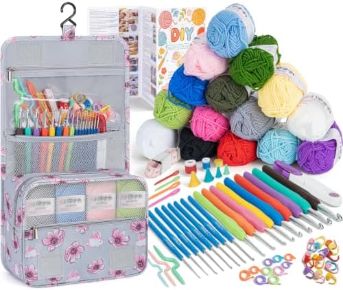 GMAK Crochet Kit for Beginners Adults, All in One Crochet Set Include Yarns