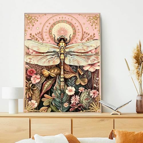 xcemhil Dragonfly Paint by Numbers Kit for Adults Beginner, Dragonfly Acrylic Paint by Number Kits Suitable for Home Wall Art Decor Gifts 16x20 Inch