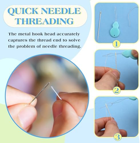 FTEVEN Needle Threaders, 30Pcs Needle Threaders for Hand Sewing