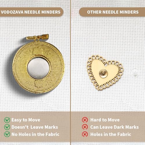 Needle Minder Magnet, Magnetic Needle Minder, Needle Minders Magnetic Cross Stitch Accessories, Magnetic Needle Holder, Life Tree, Butterfly, Cats, Owl, Heart (Gold)