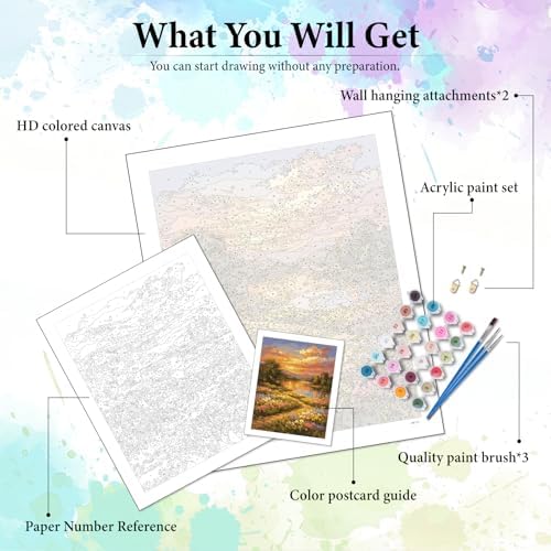 Dawnsphere Sunset Paint by Numbers Kit for Adults Without Frame 16x20 in