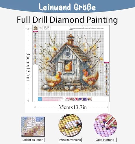Benjenes Chicken Diamond Art Kits for Adults, Diamond Painting Kits
