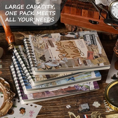 Vintage Stickers Pack, 50 Sheets Over 500 Pcs Art Stickers for Journaling, Scrapbooking Supplies and Junk Journal Bullet Journal Deco & Collage Kit Planner Accessories (Letter)
