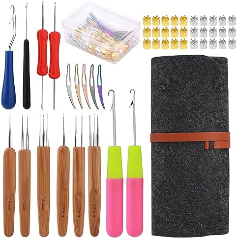 QMNNMA Dreadlock Crochet Hook, 48 Pcs Loc Crochet Needle for Hair