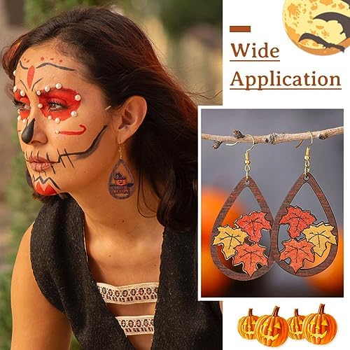 Elecrelive 32Pairs Halloween Earring Set Cartoon Wood Earrings for Women