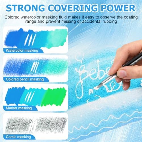 WANJAO White Masking Fluid for Watercolor Painting, Fast Drying Easy Peel