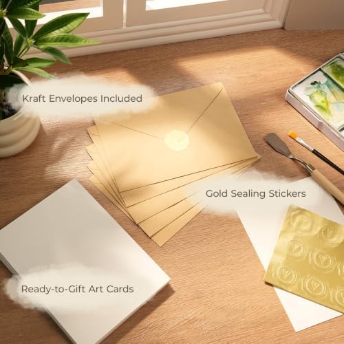 Vienrose Watercolor Cards with Envelopes 30 Pack 5x7 Blank Cards