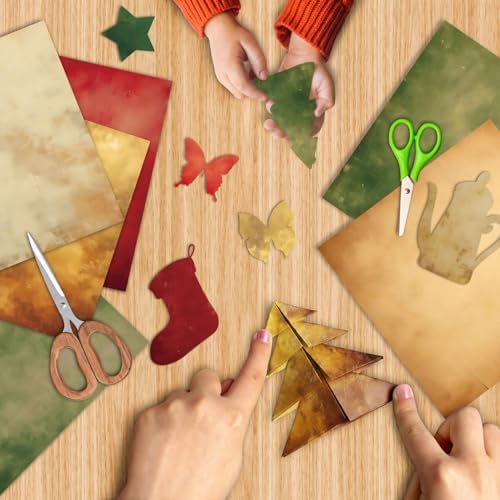 Vintage Color Scrapbook Paper Pad - 6x6 In 24 Sheets Designed Decorative Decoupage Folding Cardstock Supplies for Journals DIY Crafts Gift Wrapping Planners Photo Album