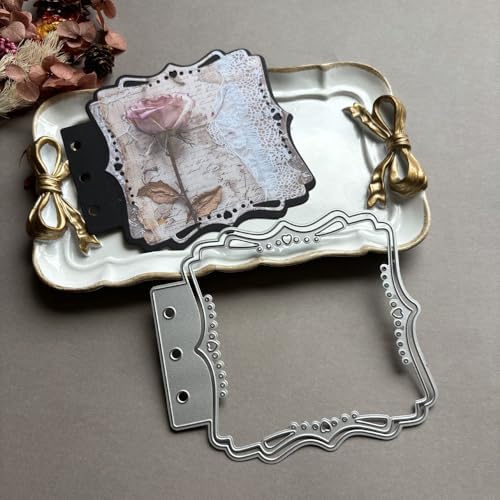 LZBRDY Vintage Charm Lace Frame Die-Cut - Carbon Steel Crafting Dies for Scrapbooking, Card Making, Greeting Cards and Journaling Supplies (Heart Shaped Loose Leaf 4.8 x 4.3 in)