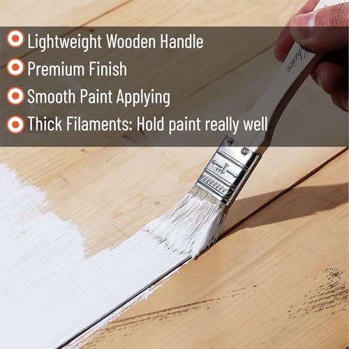 Bates- Chip Paint Brushes for Painting, 1 Inch, 24 Pack, Wood Handle, Natural Bristle Paint Brush