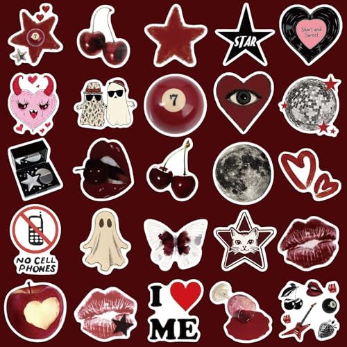 50 PCS Downtown Y2K Stickers, Waterproof Funny Stickers for Water Bottles,Laptop Guitar Skateboard Drum Stand Journaling Decorative Decals for Adults Woman