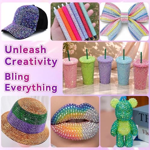28000Pcs Color Rhinestones Bedazzling Kit, Black Blue Resin Gems for Crafts
