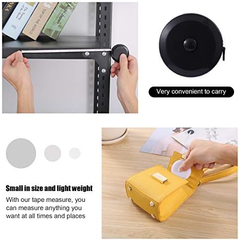 Measuring Tape Retractable, 60 Inch Soft Fabric Tape Measure for Body, Push Button Sewing Measurement Tape for Cloth Waist(3 Pack/Silver Black White)
