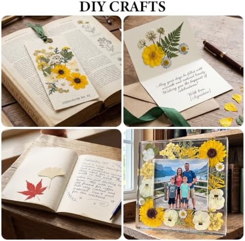 128 Pcs Fall Dried Pressed Flowers for Resin,Natural Real Dried Flowers