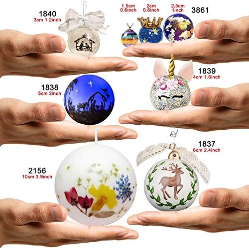 FUNSHOWCASE Sphere Resin Epoxy Silicone Molds for Jewelry Casting, Candle Making, Wax, Homemade Soap, Bath Bomb Craft Assorted Size 8-Count