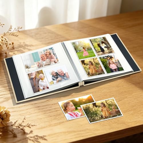Photo Album Self Adhesive Scrapbook, 13"x12.6" 60 Pages/ 30 Sheets Large Photo Book for 4x6, 8x10 Pictures, DIY Album for Baby Wedding Family Travel Birthday