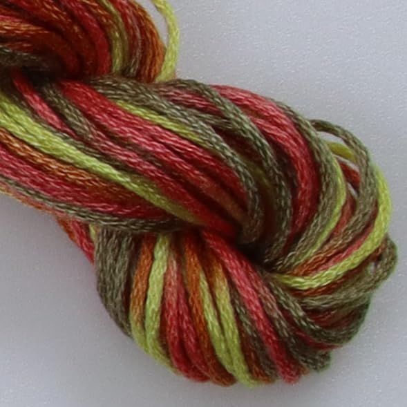 KCS Big skeins of 25 Meters Size 25 Color Variegated Cross Stitch Stranded Threads,6 skeins,4510