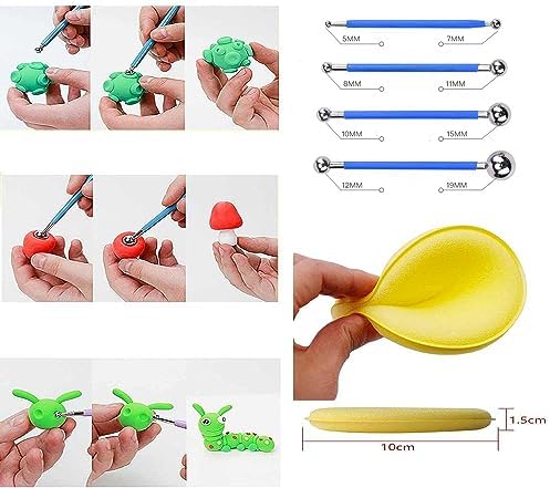 LANGQUN 35pcs Clay Sculpting and Pottery Tools Kit - Air Dry and Polymer Clay Dotting Tools - Ceramic Supplies for Modeling and Shaping - For Kids and Adults