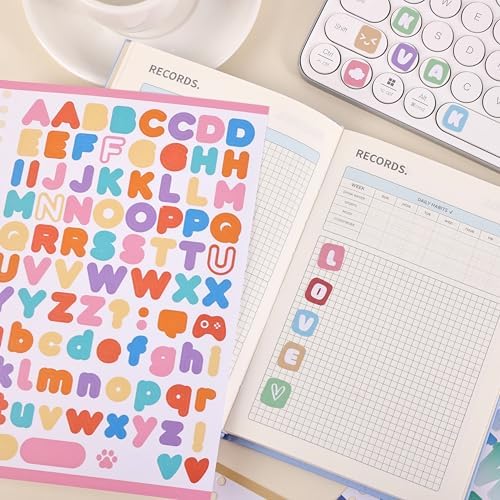 1700+ Pcs Alphabet Stickers, 30 Sheets Self-Adhesive Mixed-Size Mini Letter Colorful Alphabet Number Sticker for Labels DIY Crafts Art Making, Decals for Sign, Notebook, Classroom, Door, Card Decor
