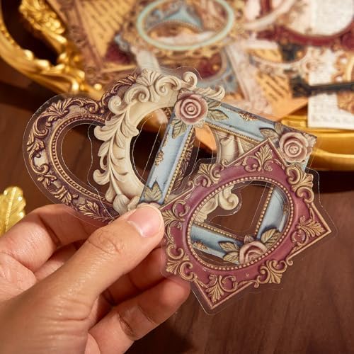 100 Pcs Vintage Frame Stickers for Journal & Scarpbook, Albums