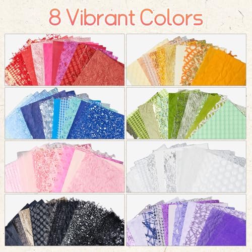 Scrapbook Supplies 208 Sheets Textured Scrapbooking Papers with Mesh Fabric