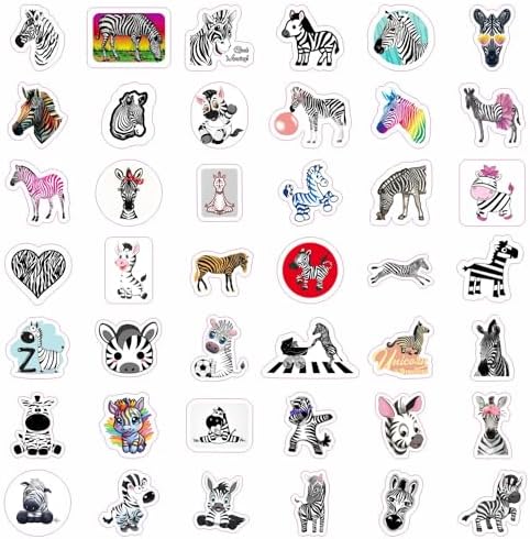 Zebra Stickers for Water Bottle and Laptop - Safari Party Supplies & Decorations, Waterproof Vinyl Animal Decals, Fun Zebra Stickers Laptop Decals, Gifts for Women & Men