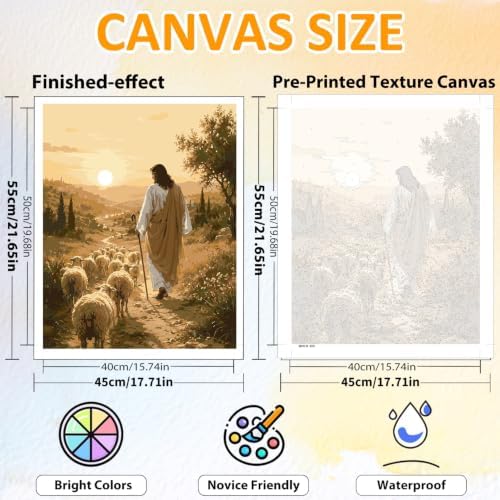 CRZMODE Jesus Paint by Numbers Kit for Adults, Jesus, 16x20 inch