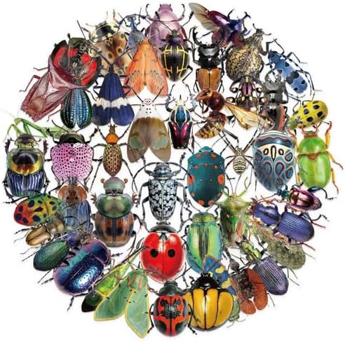 50pcs Transparent Vintage Insect Stickers for Kids,Lifelike Insect Sticker Waterproof PET Stickers for Scrapbook Journaling Photo Album Collage Card Nature Sticker for Teens and Adults