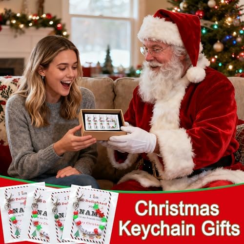 Tuhangcc 823 Pcs DIY Keychain Making Kit，Adjustable Letter Alphabet Beads Strings,Keychain Christmas Colors Pony Beads, 16 Charm Cards with Lobster Clasps & Strings for Christmas Favors