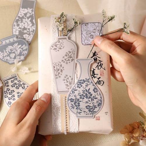 80 Pcs Floral Vase Stickers for Scrapbooking and Journaling