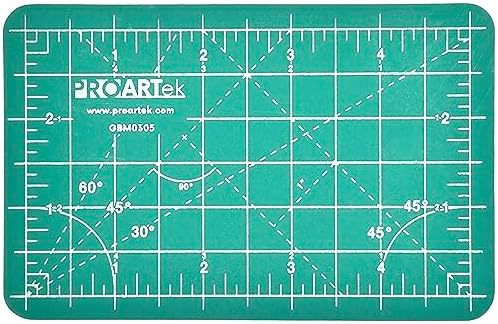 Proartek PK00004 Model GBM0305 Series 3.5" x 5.5" Professional Cutting Mat; Double-Sided Green/Black; Self-Healing; For Graphic Arts, Hobbies, Sewing, Scrapbooking, and other Cutting Projects