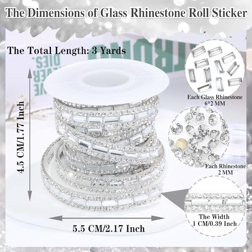 White Rhinestone Ribbon Roll 1 CM Wide Glass Gem Rhinestone Tape