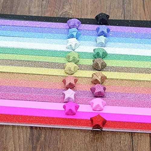 Origami Stars Papers Package DIY Paper Glitter Origami Stars, 400 Sheets, 20 Colors (20 Glitter Colors)