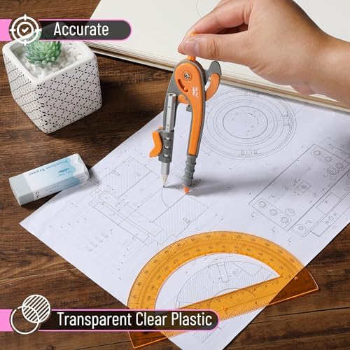 Mr. Pen- Bulk Geometry Compass and Protractor Set, 12 Sets, 6 Inch