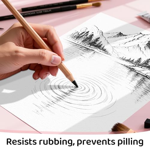 30 Sheets Watercolor Paper 8.5x11, 110lb/230gsm Cold Press Watercolor Paper