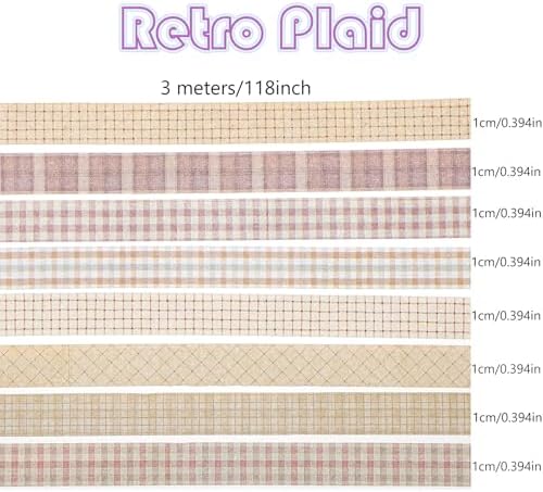 16 Rolls Vintage Washi Tape Set Thin Decorative Tapes Retro Decorative Antique Patterns Masking Tapes for Scrapbook, DIY Crafts, Bullet Journals, Gift Wrapping, Arts, Planners