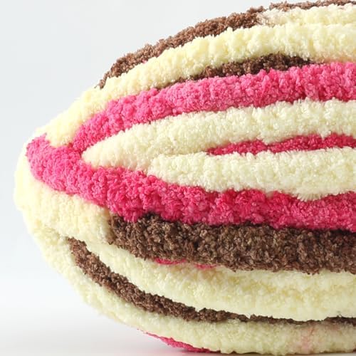 Chunky Yarn for Hand Knitting, No7 Thick Yarn, 250Grams 32Yards, Pack of 4, Perfect for Knitters and Crafters (HoneyCoffee)