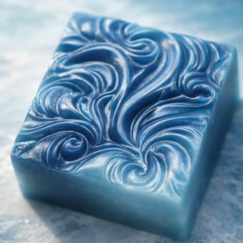 2Pack Ocean Wave Silicone Soap Mold Square Waves Soap Mold Sea Wave Silicone Molds Waves Handmade Soap Mould Candle Mold for Wax Soap Candle Lotion Bath Bombs Resin IceCube Cake Chocolate Candy Pastry