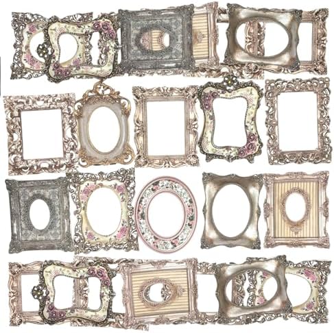 30Pcs Vintage Scrapbook Paper Photo Frame for Scrapbooking Junk Journal Collage Diary Embellishment DIY Photo Album DIY Craft Decoration, 10 Patterns (YSDC4)