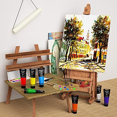 GOTIDEAL Metallic Acrylic Paint Pearl Black Tubes(120ml, 4.1 oz) | Non Toxic, Non Fading, Rich Pigments,for Painters, Adults & Kids,Ideal for Canvas Wood Clay Fabric Ceramic Craft Supplies
